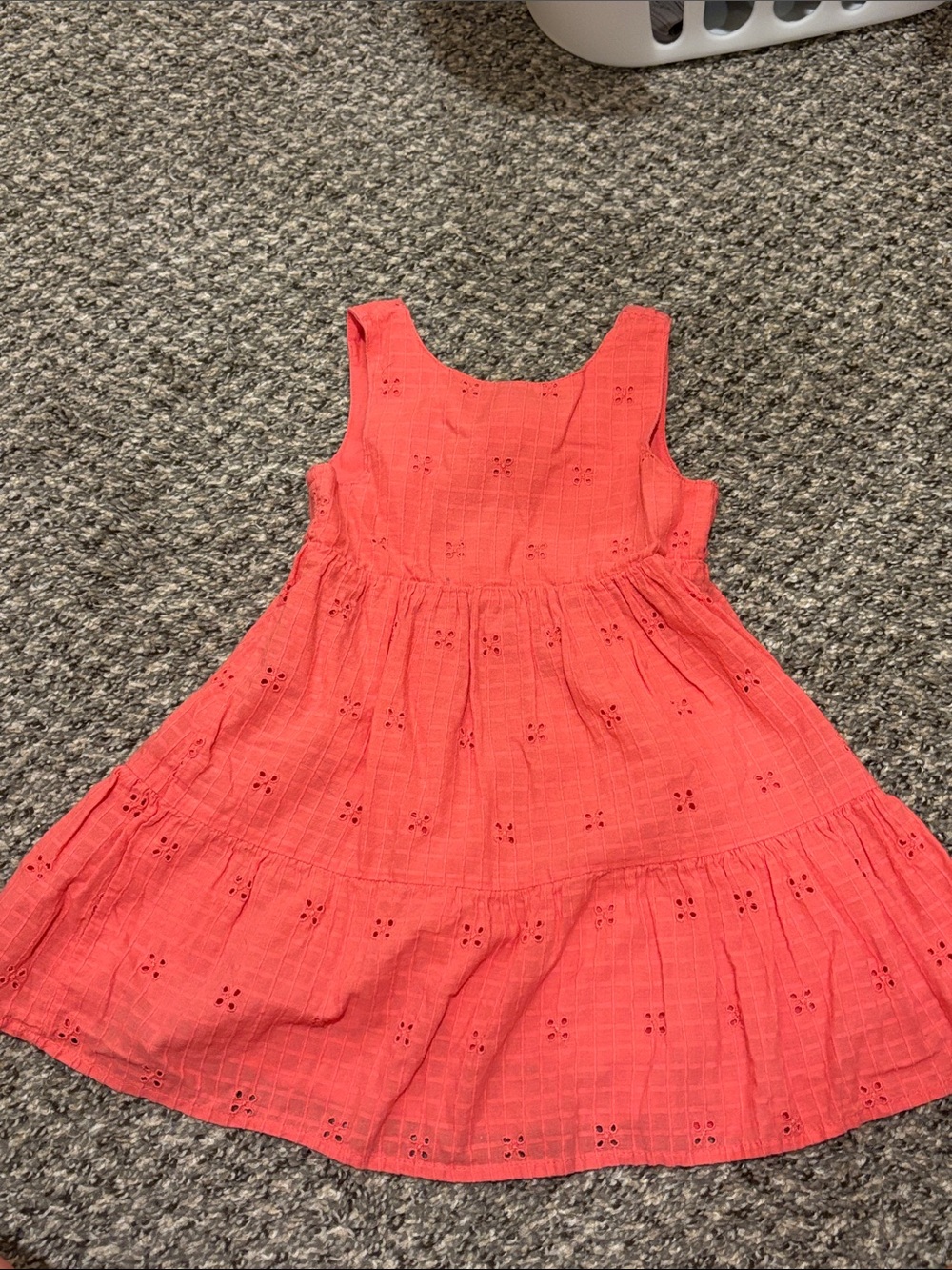 Cat & Jack Coral Eyelet Tiered Dress